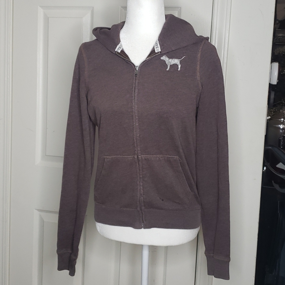 PINK Victoria's Secret Hoodie Plum Brown Size M